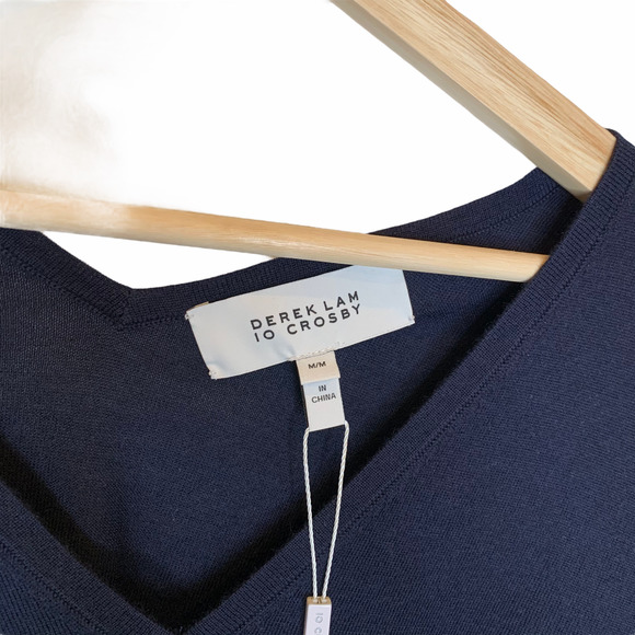 DEREK LAM Ventura Wool Blend V-Neck Sweater M - Picture 4 of 11
